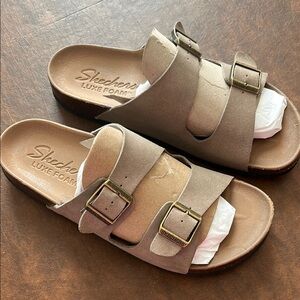 Skechers Beige Buckle Sandals